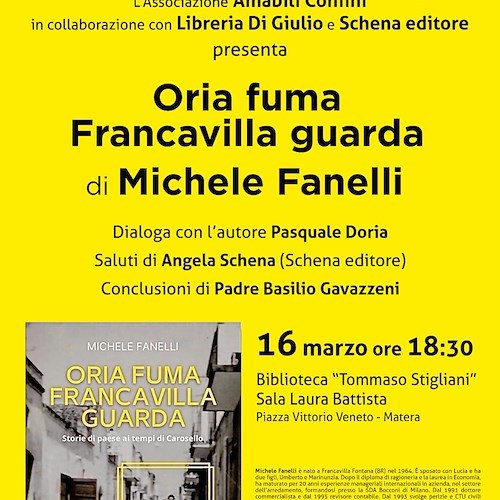 Amabili Confini. Presentazione del libro “Oria Fuma Francavilla guarda” di Michele Fanelli