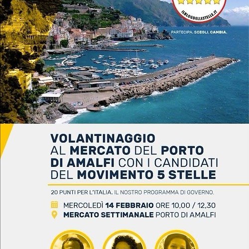 Appuntamento con i candidati del Movimento 5 Stelle il 14 febbraio ad Amalfi