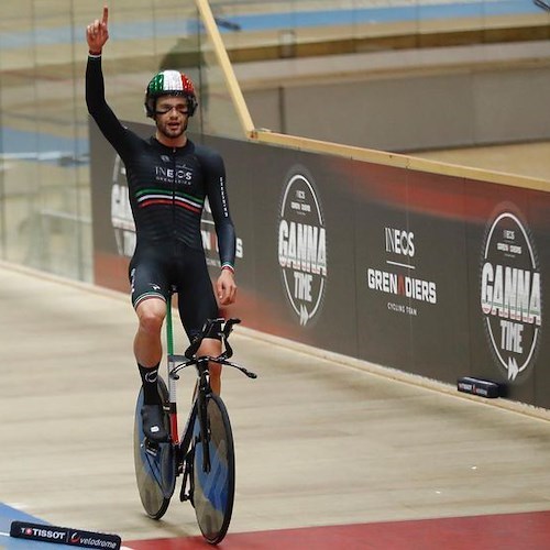 Ciclismo. E' di Filippo Ganna il nuovo record dell'ora: 56,792 km