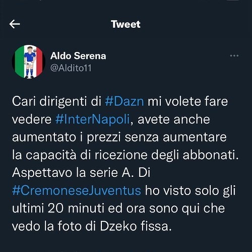 Dazn ci risiamo: Inter-Napoli non si vede, utenti imbufaliti