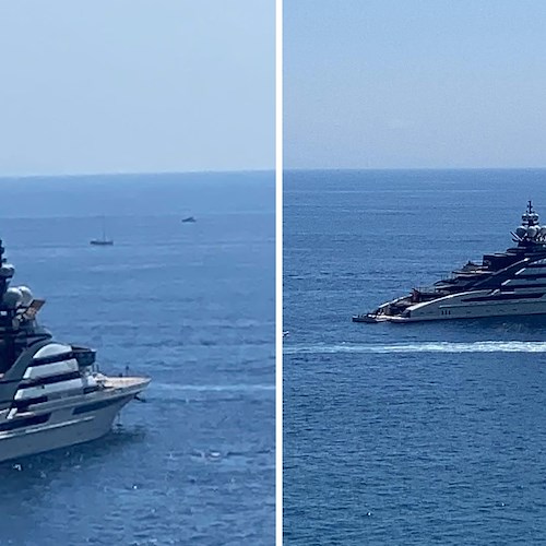 In Costiera Amalfitana torna il Mega Yacht “Nord”, a luglio era stato a Positano /foto