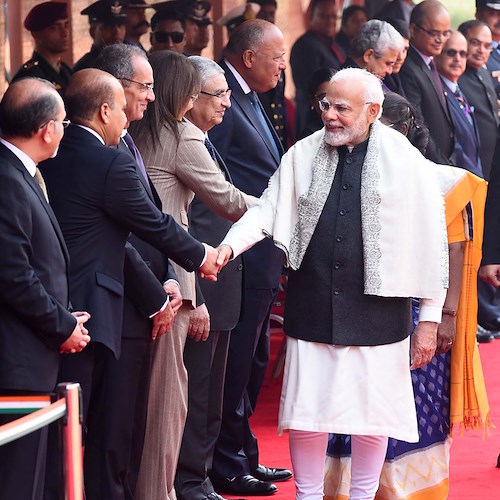 President Smt. Droupadi Murmu & Prime Minister Shri Narendra Modi <br />&copy; MEAphotogallery