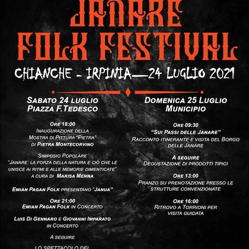 Janare Folk Festival, a Chianche tra riti, suggestione e leggenda evento 24 e 25 luglio