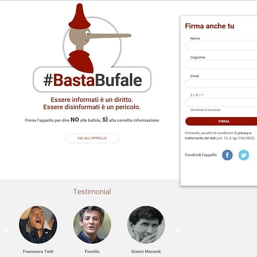 Laura Boldrini lancia il portale Bastabufale.it