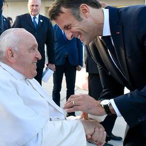 Papa Francesco e Macron a Marsiglia<br />&copy; pagina FB Vatican News