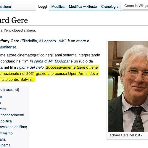 «Richard Gere cerca di visibilità con Open Arms». Sui social esplode l'ironia dopo la frase della Meloni