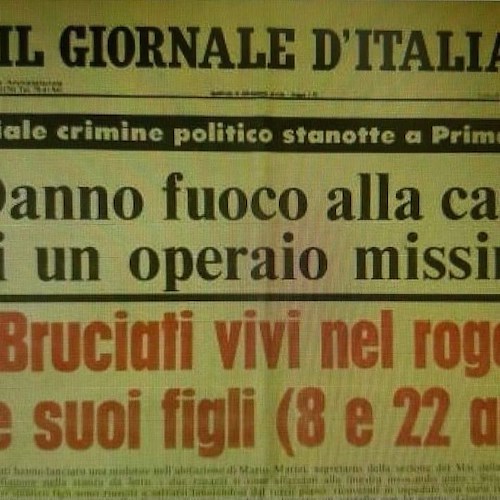 Rogo di Primavalle, Meloni: "Nel confronto politico mai più nemici da distruggere ma avversari con cui confrontarsi civilmente"