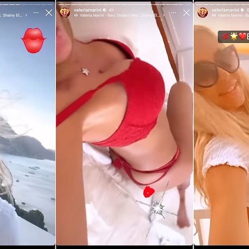 Valeria Marini supersexy, dalle terrazze della Divina annuncia il suo "Baci Stellari" 